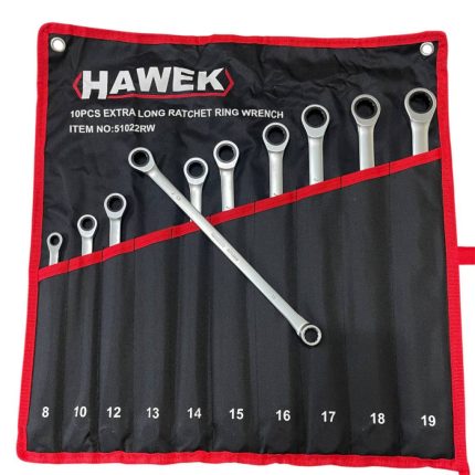 Удължени ключове прави лули с тресчотка 8-19мм HAWEK