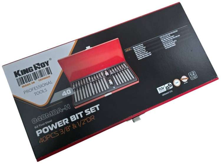 Професионален комплект накрайници, битове HEX, TORX и SPLINE 40 части KING ROY